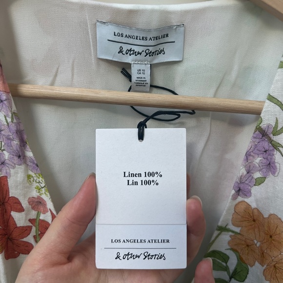 & Other Stories Linen Wrap Mini Dress - Picture 5 of 7